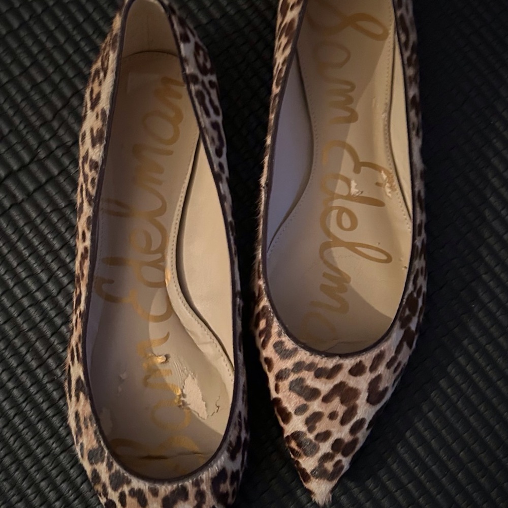 Leopard Print Pointed Toe Flats - Brown Leopard